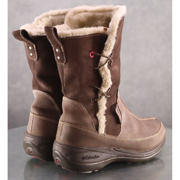 Columbia Delancey Women's Water Resistant Winter Boots Size 6 Faux Fur Suede - Picture 8 of 13